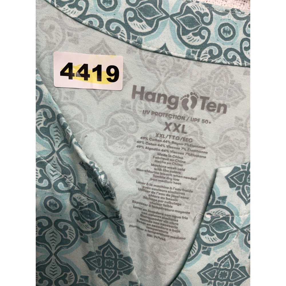 HANG TEN Women's 2XL Blue AQUA MEDALLION Sun Dress UPF 50+ Moisture Wicking NEW - Picture 4 of 9